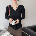 Women's Knit Sweater Solid Color Tops