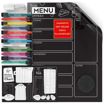 ARTEZA Dry Erase Magnetic Chalkboard Menu Planner Set