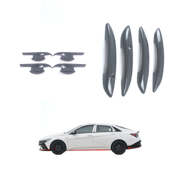 OEM Chrome Plated Carbon Fiber Door Handle Cover for 2021 Hyundai Elantra ABS Stainless Steel Decoration