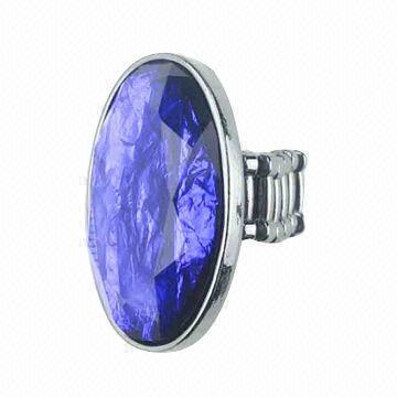 Stretch Purple Faceted Resin Stone Rings, Adjustable and Elastic Band, Matching Item Available