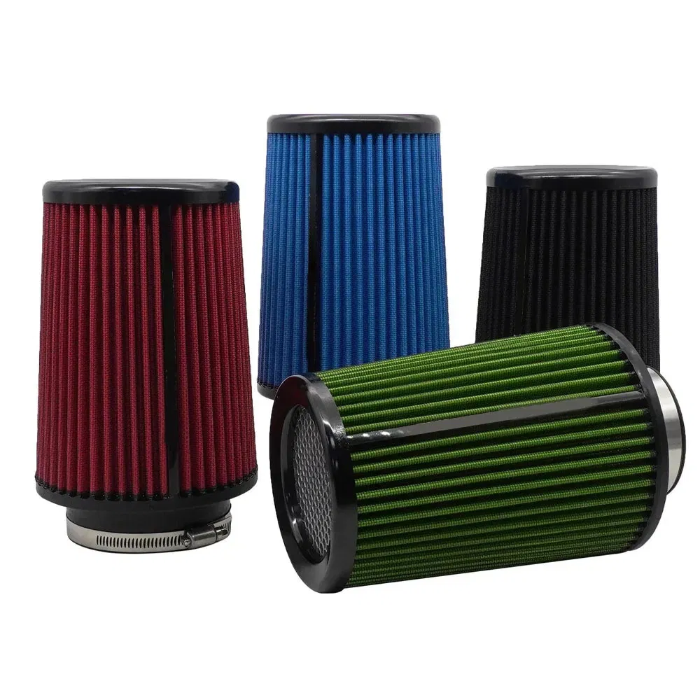 Nuovo filtro per aria auto da 245 mm con mesh di ferro da 76 mm universale blu per il tubo di aspirazione dell'aria dell'auto