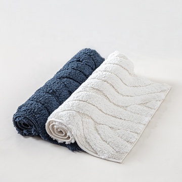 Luxury Thick Water Absorbent Non-Slip 100% Cotton Craft Tufted Shower Bath Mat for Hotels