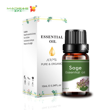 Etiqueta privada Clary Sage ESENCIAL Aceite 10 ml para masaje