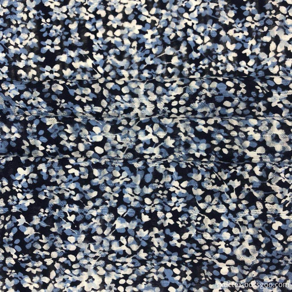 Crepe Slub Rayon Jacquard Fabric
