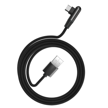 Yijiashishang 1M Durable Nylon Braided Right Angle 90-degree Micro USB Charging Cable Cord