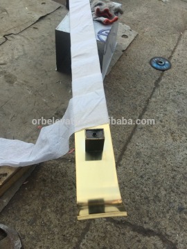 Elevator cabin flat handrail, golden-mirror stainless steel handrail
