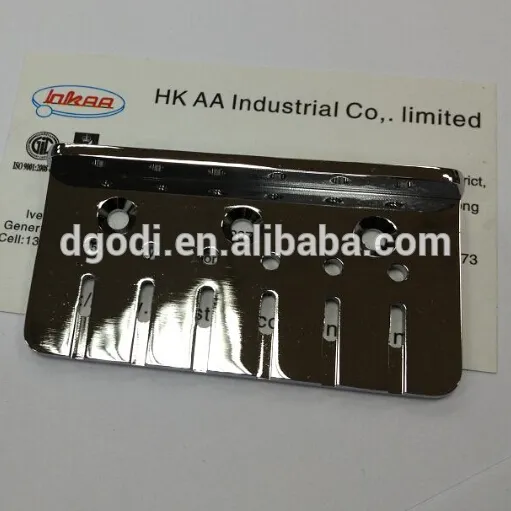 chrome plated steel electric guitar bridge, acoustic guitar bridge, guitar bridge