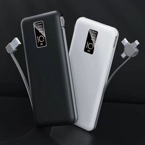 Portable Digital Display Mobile Power Bank With Cable