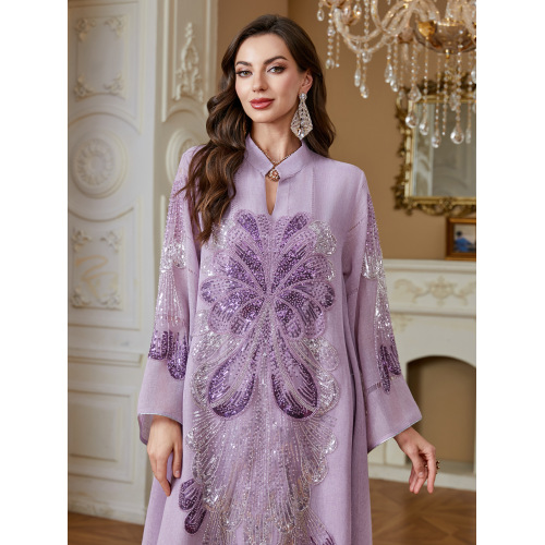 منجوق Kaftan Abaya با طراحی زیبا با پولک دوزی