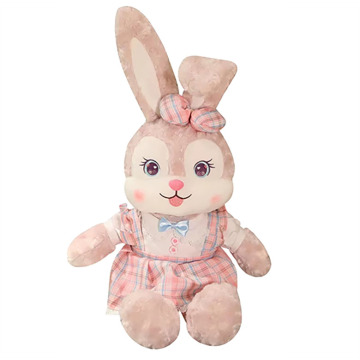 Animal en peluche de lapin rose stellalou rose