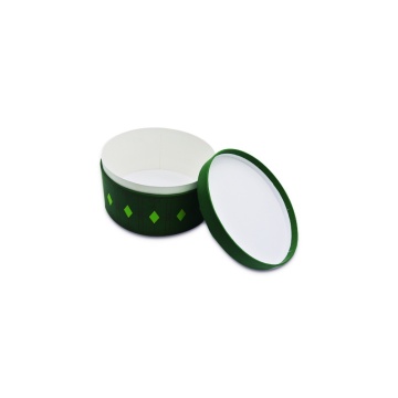 Green cylindrical top and bottom suger box