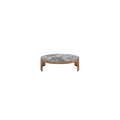 Mesa de café redonda moderna con vidrio templado