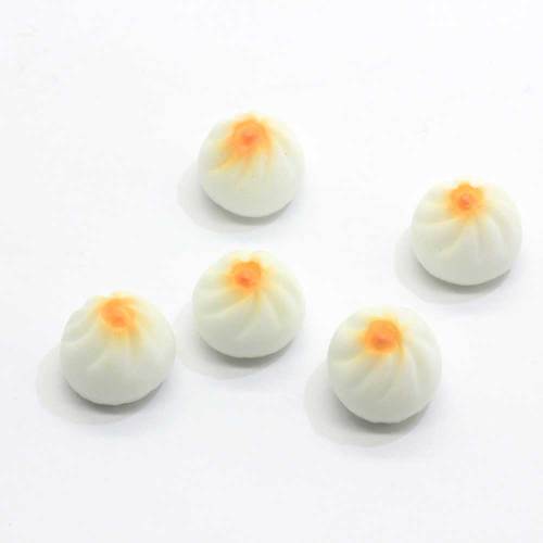 Kawaii Steamed Bun Shaped Resin mini Cabochon For DIY Toy Decor Beads Charms Kids Handmade Craftwork Ornaments