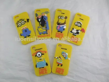 OEM minion cartoon Silicone cell phone cover