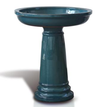 Stunning Outdoor Ceramic Bird Bath Weatherproof and Frost Resistant Pedestal Design