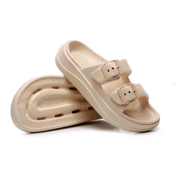 Customizable Solid Color EVA Sandals with Thick Platforms for Men - Add Your Logo