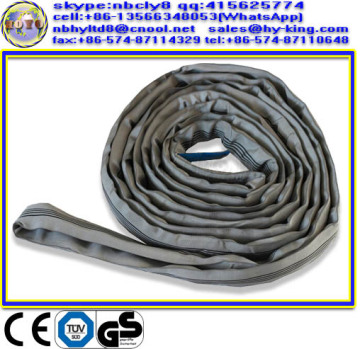 CE GS approved 9ton green round webbing sling , polyester sling , round lifting belt slings