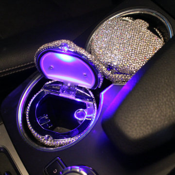 Cestino per fumo portatile con luce a LED e cristallo bling