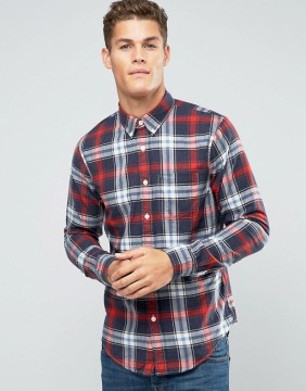 New Design Long Sleeve Button Down Collar Mens Pre-Shrunk 100% Cotton Flannel Lightweight Check Print Comfort Fit Casual Shirts