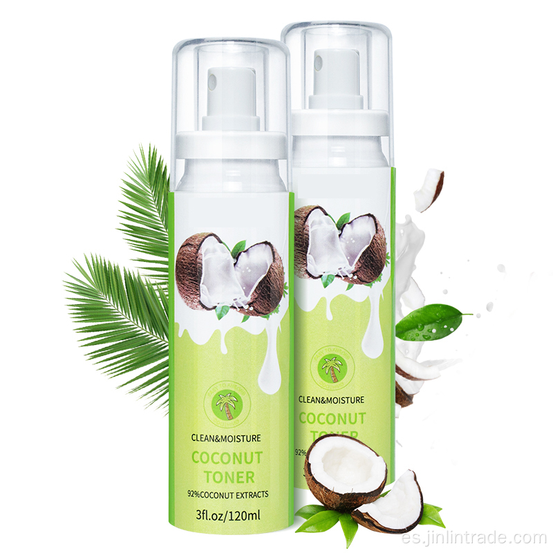 Extracto de coco hidratante con blanqueamiento personalizado Spray de tóner facial