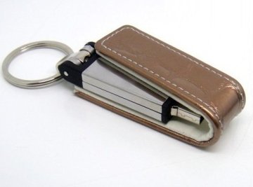 Personalized Write Protect 256m, 4g Leather Usb Stick Storage Flash Drive With Keychain