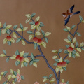 Brown natural hand-painted wallpaper