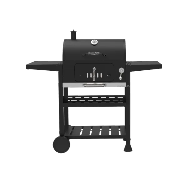 Portable Heavy Duty Outdoor Wheel Trolley Barrel Smoker Grill Charcoal BBQ