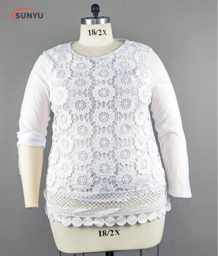 Ladie's lace long sleeve t-shirt lining