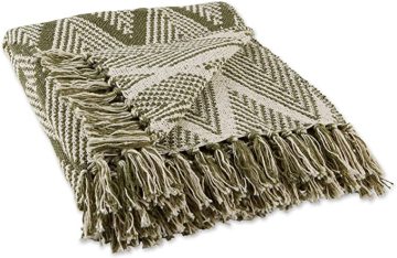 Diamond Throw Collection Fringed Woven Polyester Blanket