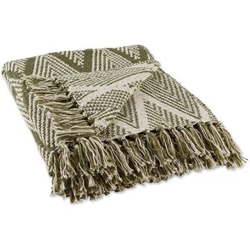 Diamond Throw Collection Fringed Woven Polyester Blanket