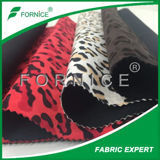 manufacture China high quality 100% polyester faux suede animal skin printed