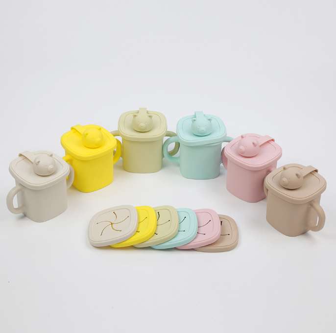 Silicone Cute Bear Sippy Cup Snack Cups
