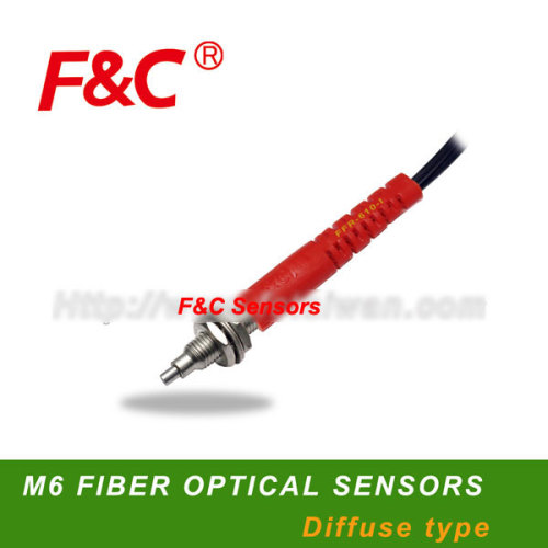 F&C M6 diffuse type fiber optic sensor, Fiber sensor, cable length can be customized.