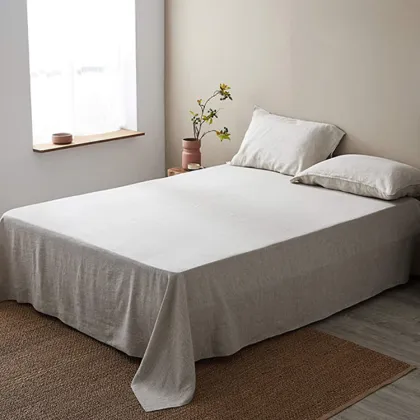 Stone Washed 100% Natural Pure Linen Flax Fiber Linen Bedding Bed Sheet set