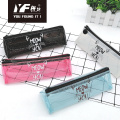 Popular simple color embroidery partysu pu pencil case