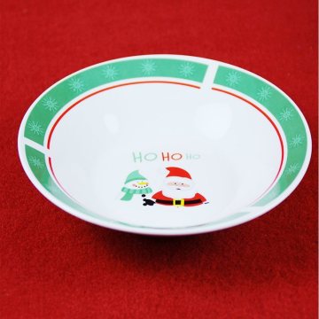Santa Christmas Green Color Ceramic Bowl