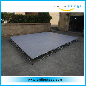 Aluminum carpet material wooden platform with portable folding stage stairs