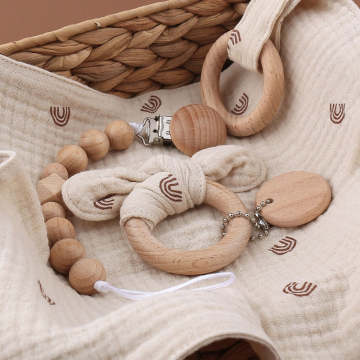 3-in-1 Teething Toy and Pacifier Accessory Pack: Including Teether Rings, Bibs, and Pacifier Clips for Babies