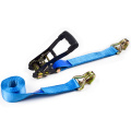 2" 5T 50mm Rubber Handle Black Electrophoresis Ratchet Buckle Cargo Lashing Straps With 2 Inch Double J Hooks