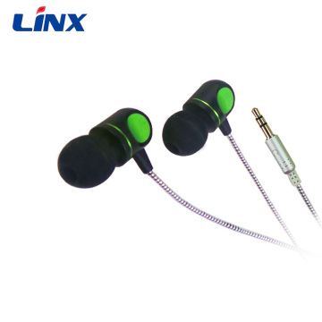 Auriculares estéreo en la oreja Auriculares de trigo de cable de cableado trenzado para teléfono inteligente para teléfono móvil para Android