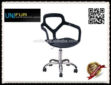 PP seated wheeled backrest gas lift office armchair with chromed steel base