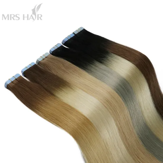40pcs Cheap Human Hair Extensions Tape In Brazilian Remy Hair Balayage Color Double Sided Adhesive Ombre Tape Hair Extensions