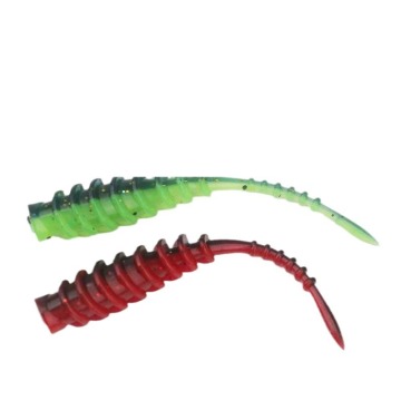 Forma de cebo suave de rosca inversa de 61 mm para pesca en el mar - gancho y placa de hierro