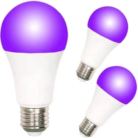 Wholesale 9W AC85-265V E27 E26 Energy Saving 395-400nm LED UV Purple Light Bulb Black