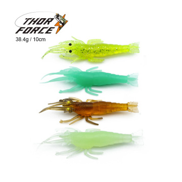 THORFORCE 100mm 38g Soft Bait High Simulation Luminous Shrimp Fishing Lure