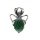 Malachite 13X18mm Cabs Antique Silver Alloy Spider Pendant for DIY Making Jewelry