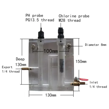 Flow Cell for PH Probe: Water Acrylic Accessories for Circulation Application