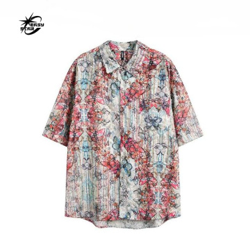 Wholesale Custom Printing Men's Summer Shirt Hawaii Beach Shirt Surfing Short Sleeve Hawaiian Shirt