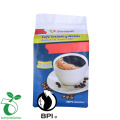 Borsa da caffè piatto con cerniera ecologica biodegradabile