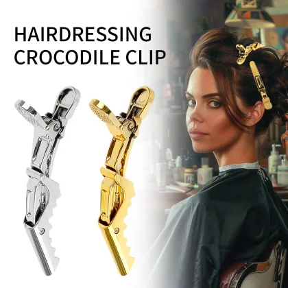 Gilded Crocodile Clip Hairdressing Tool for Salon Use